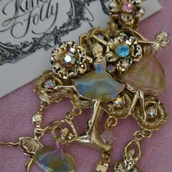 GIFT FOR A BALLERINA "KIRKS FOLLY SIGNED BALLERINA TREE BROOCH-VERY RARE" - Picture 1 of 14
